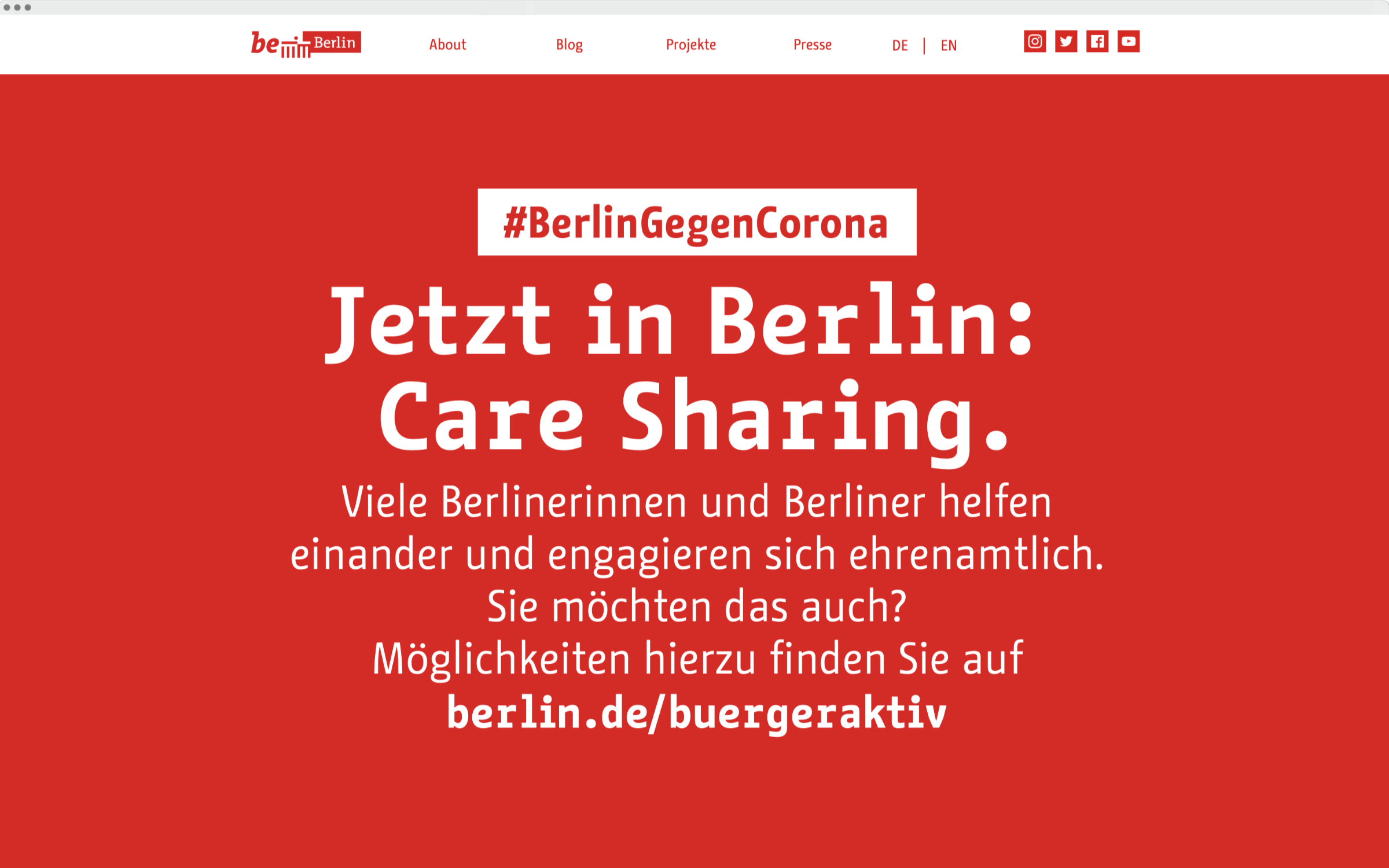 Die Schriftarten Change Letter (bisher noch nicht als Retail-Font veröffentlicht) und Change im Einsatz als Hausschrift für Berlin – Corona-Website