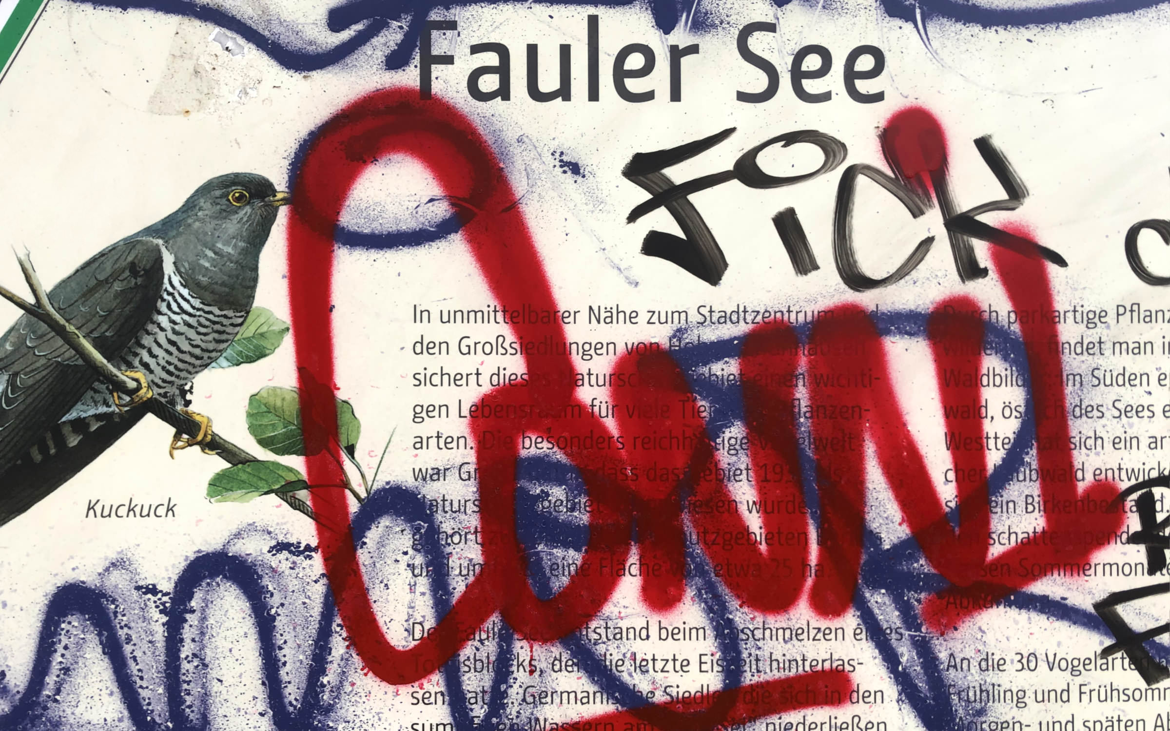 Die Schriftart Change im Einsatz als Hausschrift für Berlin – Informationstafel Fauler See