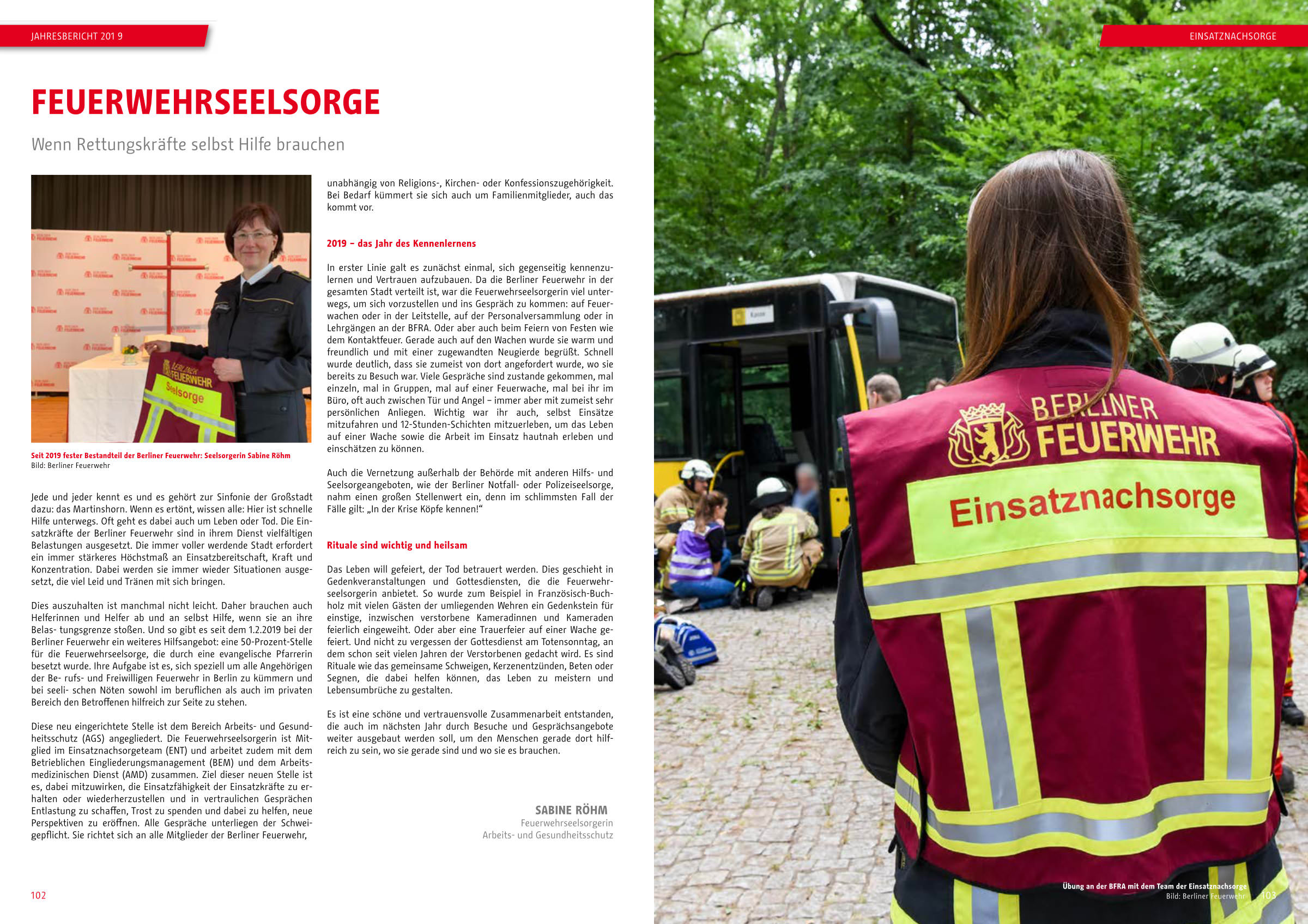 Change typeface in use as the corporate typeface of the Berlin Fire Brigade – Annual report 2019