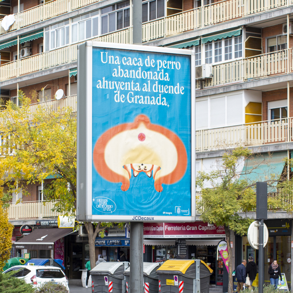 Die Schriftart Nikolai im Einsatz für die Kampagne „Granada limpia que te quiero limpia” (deutsch: Sauberes Granada, ich liebe dich sauber)