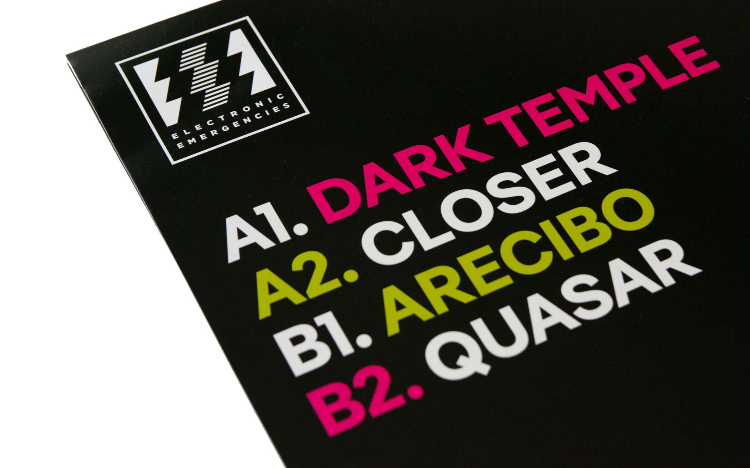 The typeface Pangea in use for DJ AVIVX’s ‘Dark Temple’ 12" EP, a moody, energetic house record.