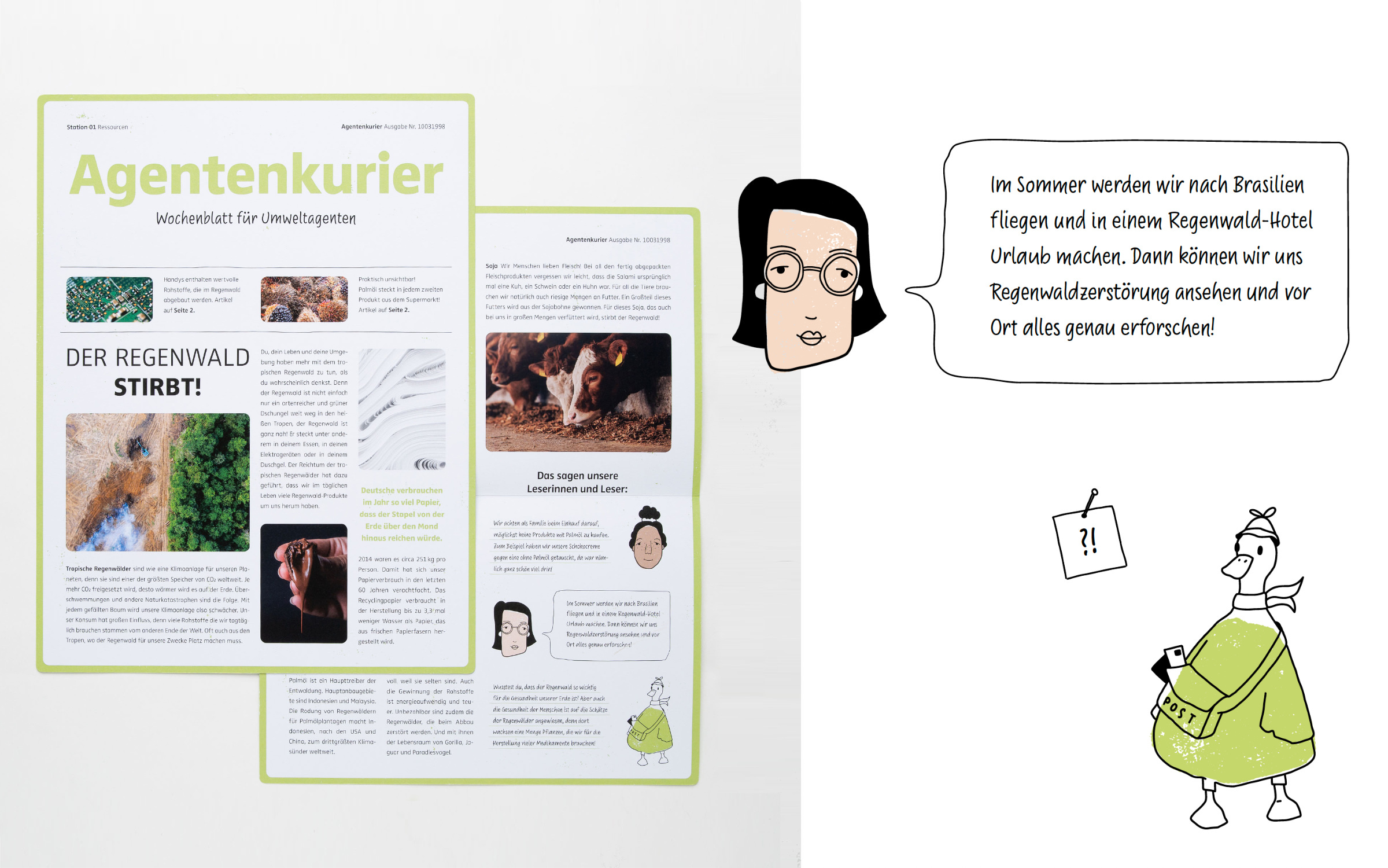 Die Schriftart Supermarker für Jana Heinz’ Bachelorarbeit „Umweltagentchen“