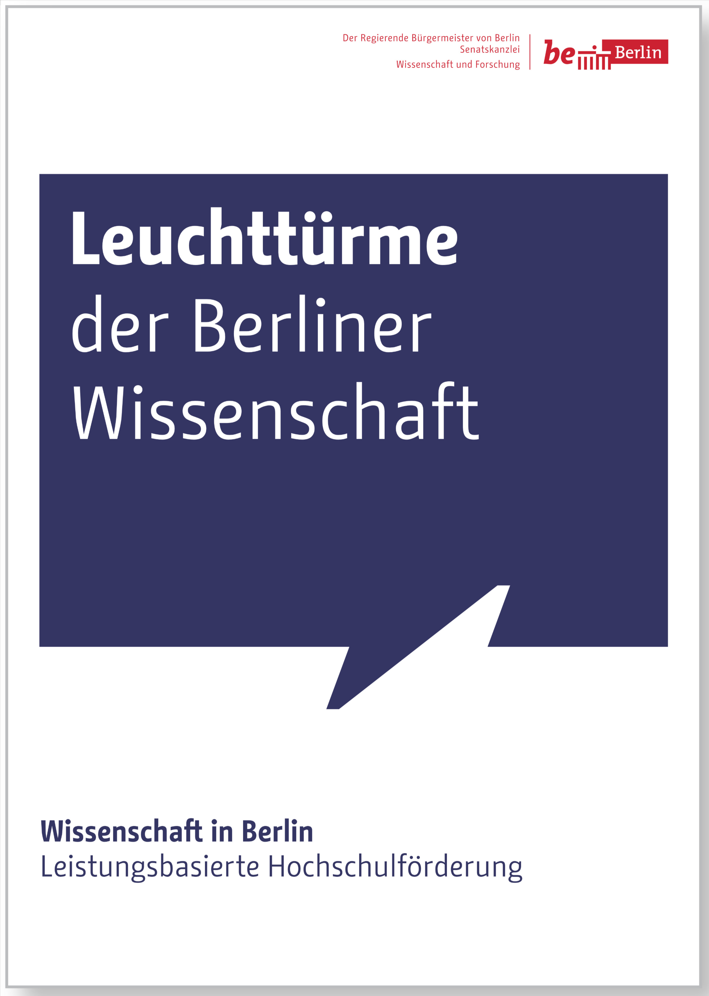 Das Titelblatt eines von zahllosen Broschüren, die in den vergangenen Jahren vom Berliner Senat herausgegeben wurden.