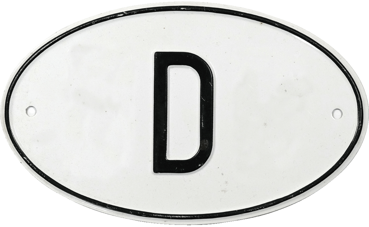 Länderkennzeichen D (Deutschland) und DDR (Deutsche Demokratische Republik)
