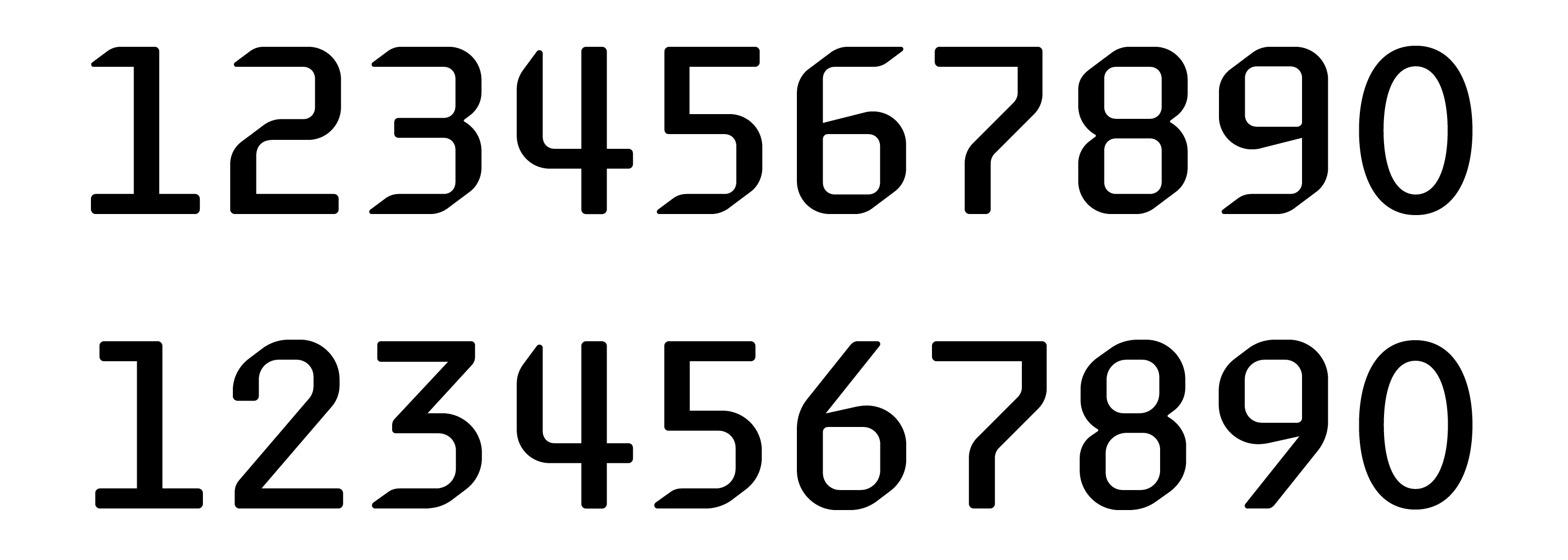 Hyundai Card – Youandi Corporate Font – Different figures of Youandi New Title (top) and Youandi New Text (bottom), the latter are more clearly distinguishable from each other
