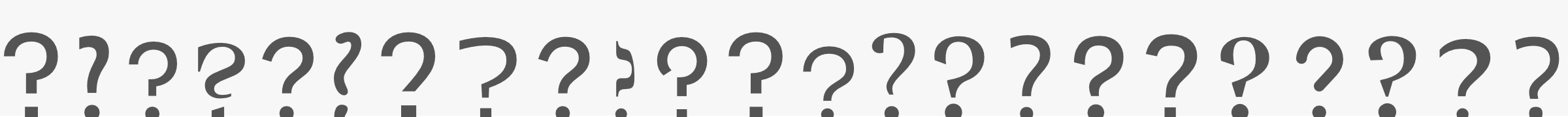 Question marks, presented in Fontwerk fonts