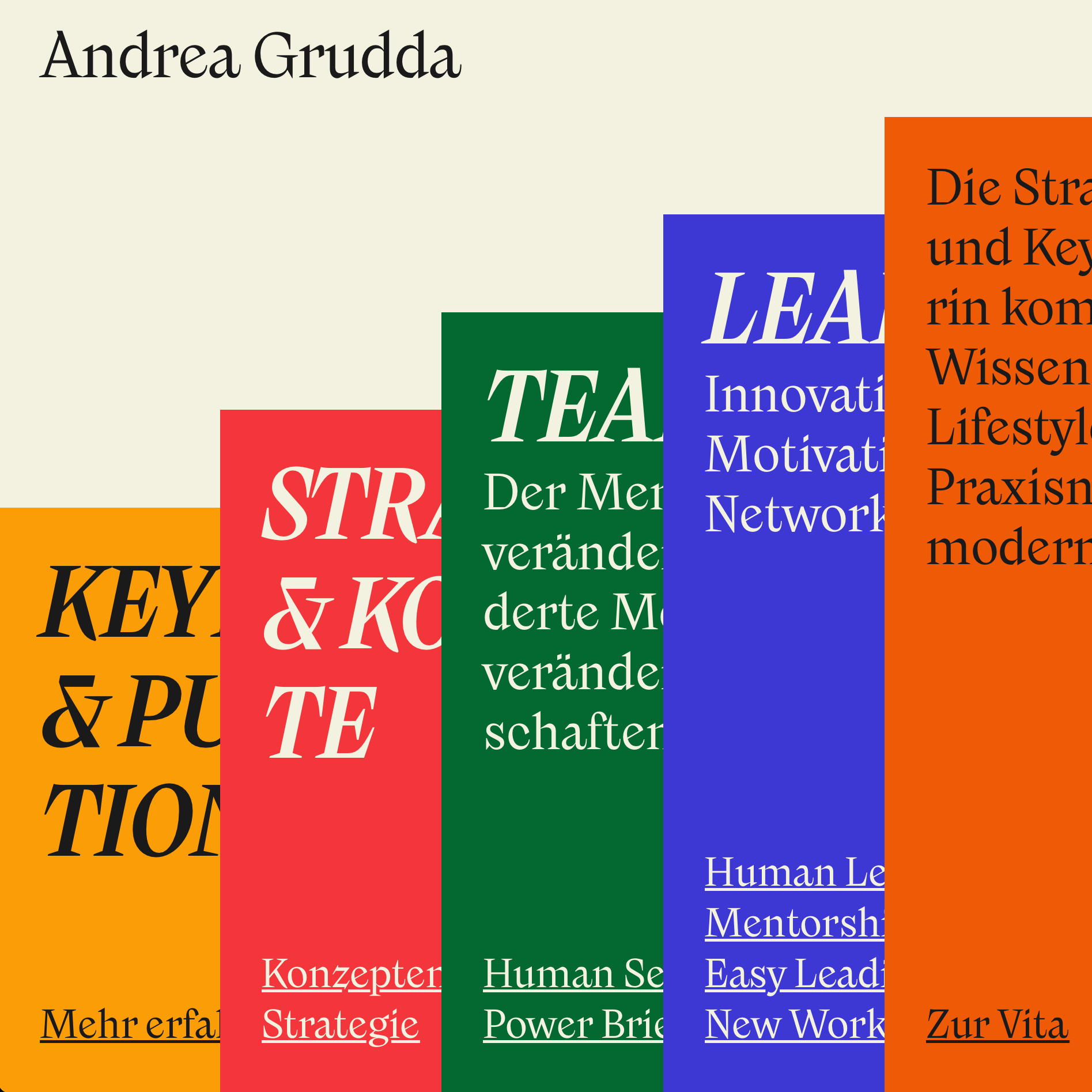 Striking type-led identity for Andrea Grudda