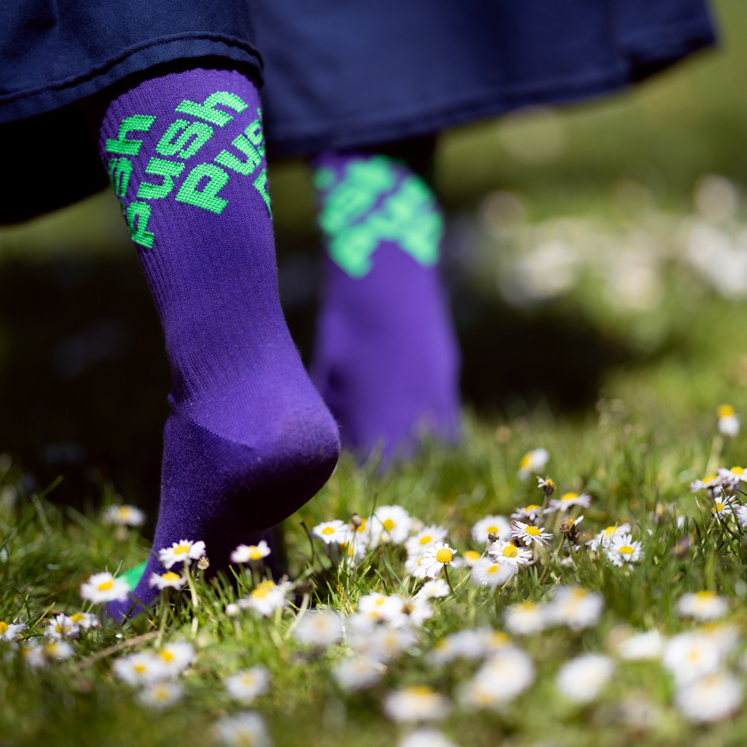 Christine Gertsch, the designer of Push, has designed and produced her own super comfy socks.