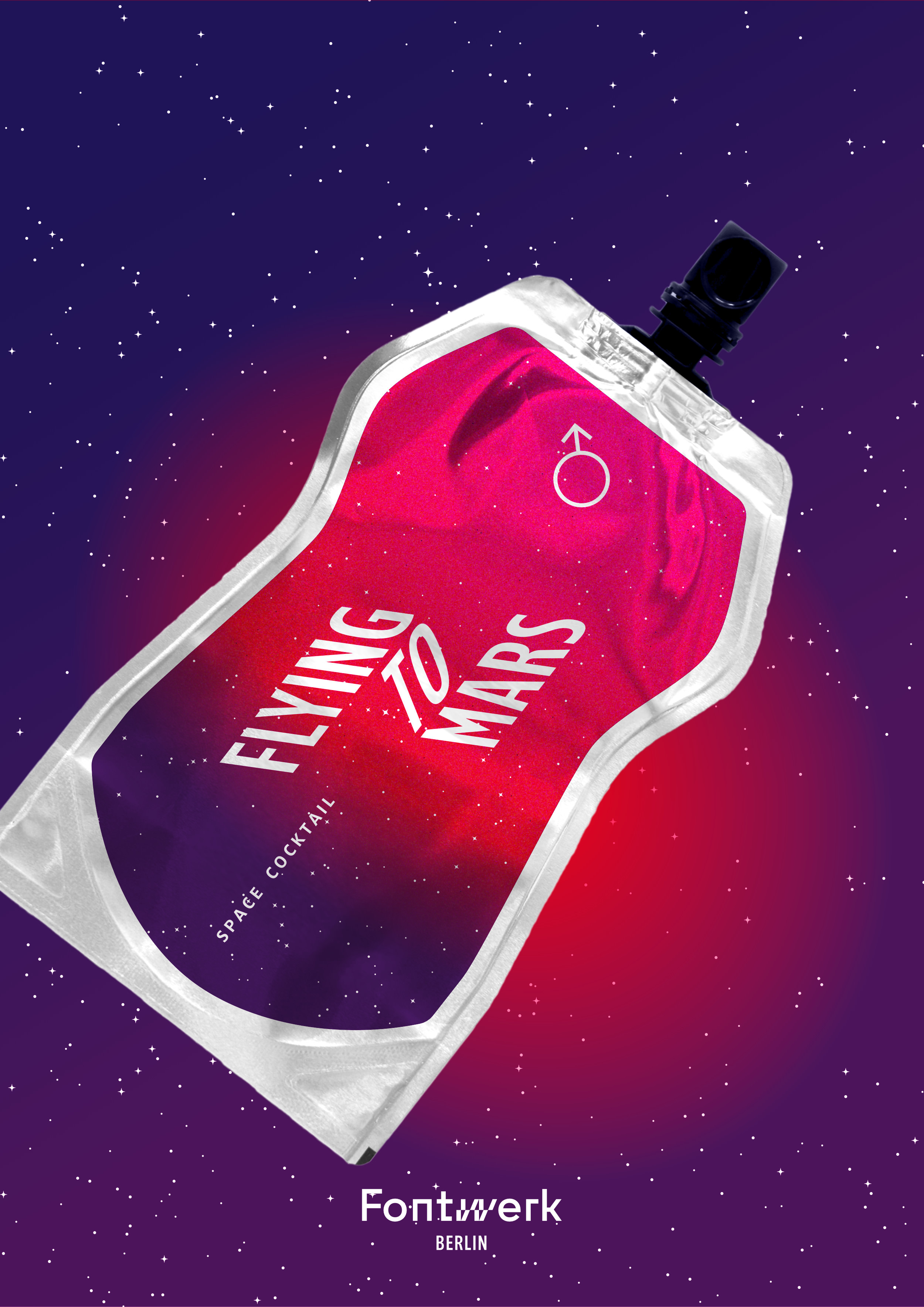 Die Schriftart Ika Compact im fiktiven Einsatz für Space Cocktails