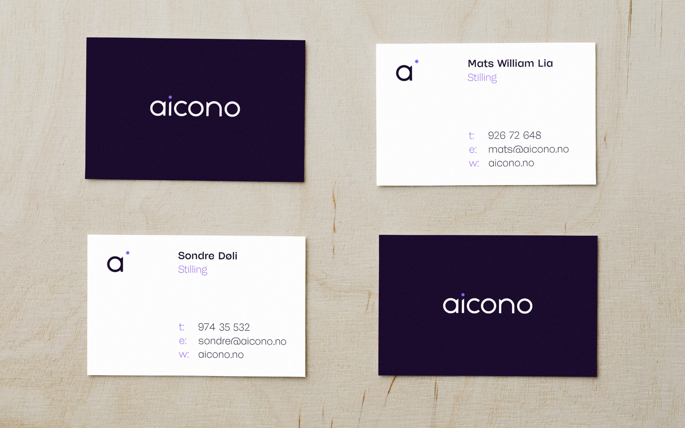 The typeface McQueen in use for the visual identity of the Norwegian startup Aicono