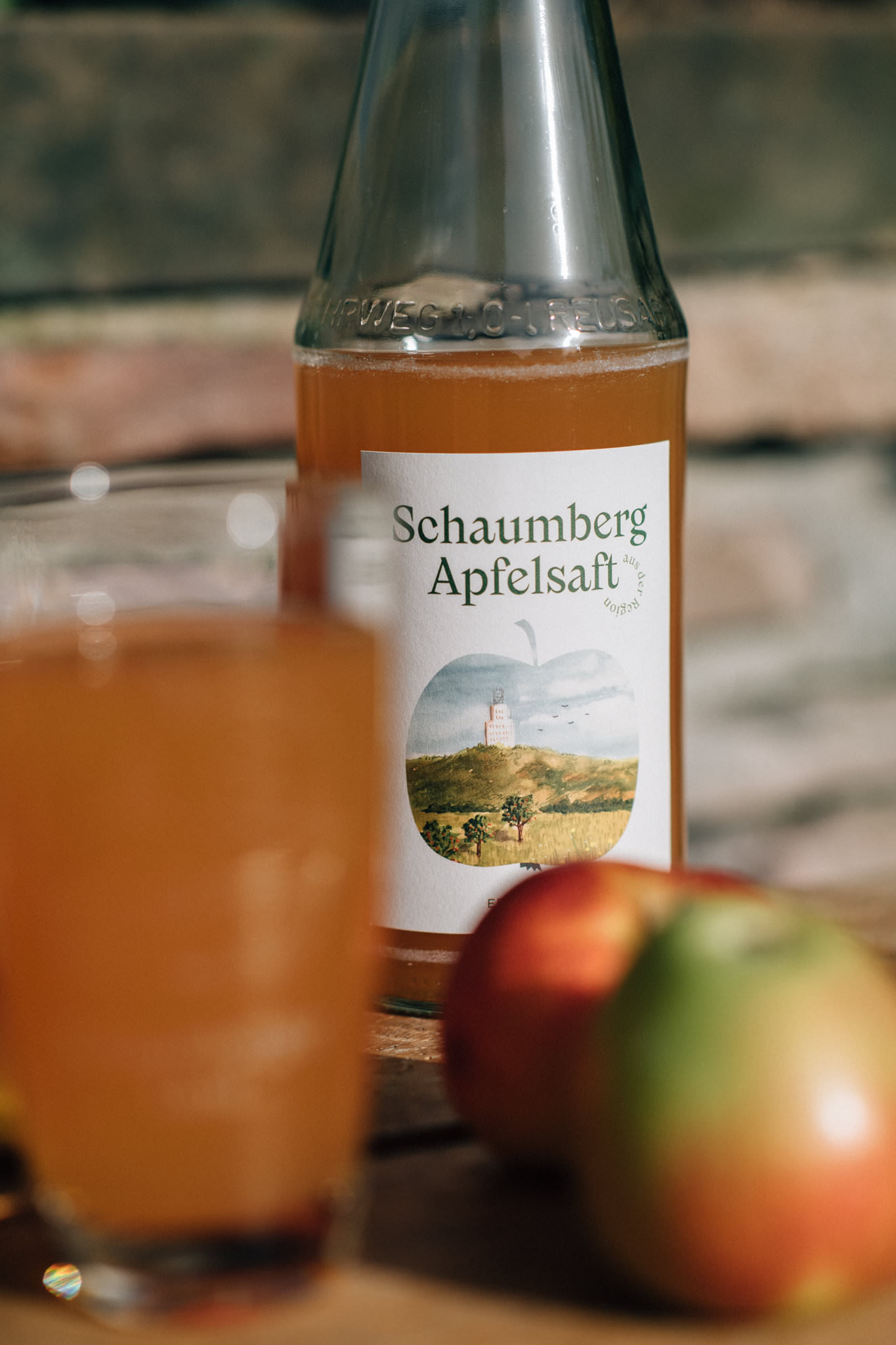 Nikolai typeface in use for Schaumberg Apple Juice