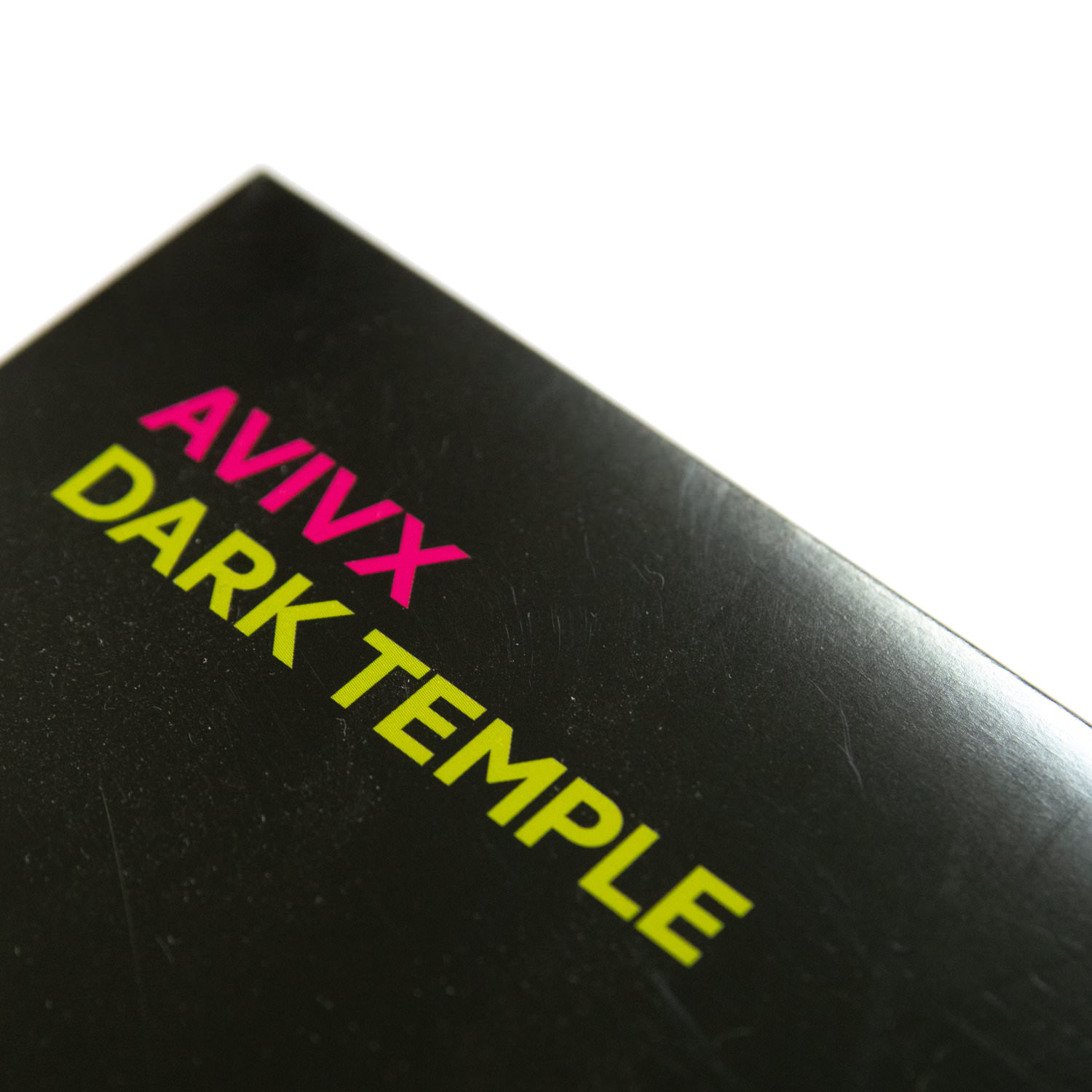 The typeface Pangea in use for DJ AVIVX’s ‘Dark Temple’ 12" EP, a moody, energetic house record.