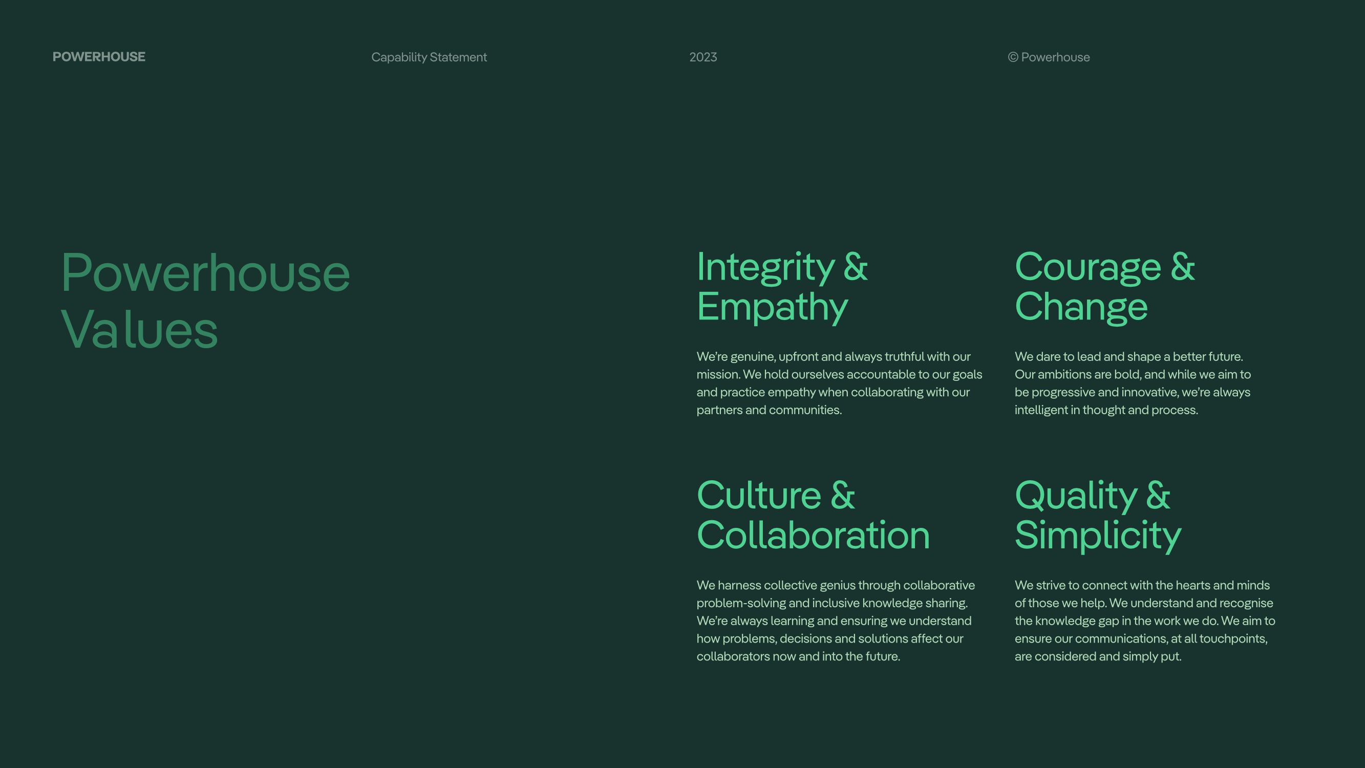 The sans-serif typeface Pangea in use for the visual identity of the Australian environmental company Powerhouse